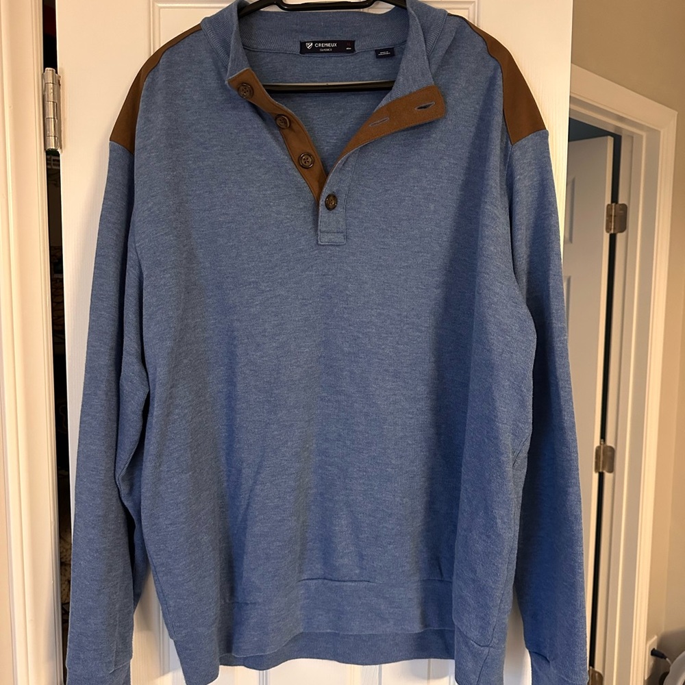 Daniel Cremieux Blue Sweater with Brown Accents